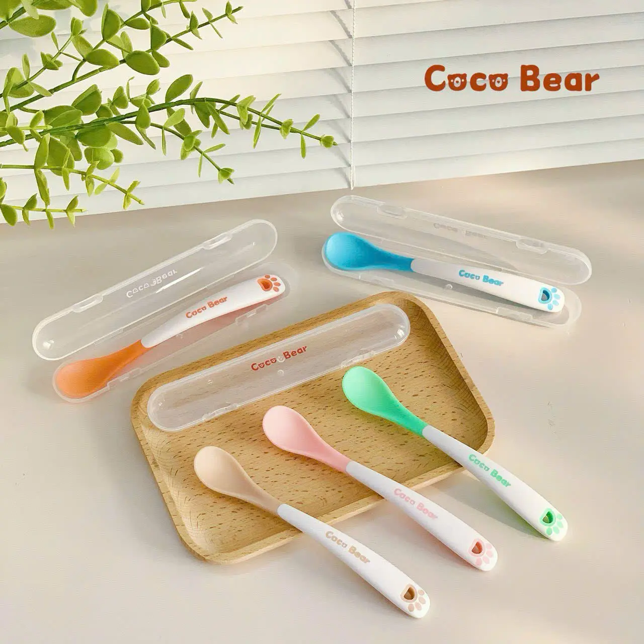 Thìa Báo Nóng Cocobear Cao Cấp Chính Hãng Cho Bé Ăn Dặm SanuKids