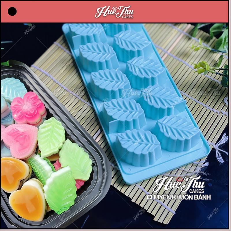 Khuôn rau câu, khay đá Chiếc Lá đổ thạch rau câu 3D 4D
