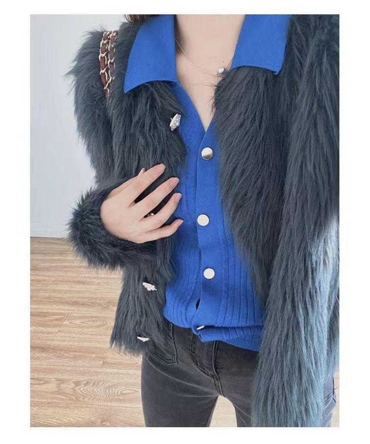 Product Introduction of Áo Khoác Len Cardigan Dệt Kim, Len Giống Lông Chồn, Dành Cho Nữ, Quần Áo Mùa Thu Và Mùa Đông, Dày Dặn, Hàng Mới Về, Ngắn, Ngắn, Mềm Mại Và Nếp, Sản Phẩm Châu Âu Phổ Biến Năm 2025 8