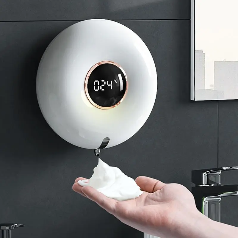 Rechargeable Automatic Foam Soap Dispenser, 1 Count Touchless Wall Mounted Foam Machine for Bathroom Kitchen Hotel, Household Kitchen Gadgets