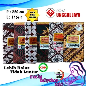 Kain Batik H Santoso Motif Putih Dan Sogan , Kain Batik Panjang Halus Jarik Baju Kebaya