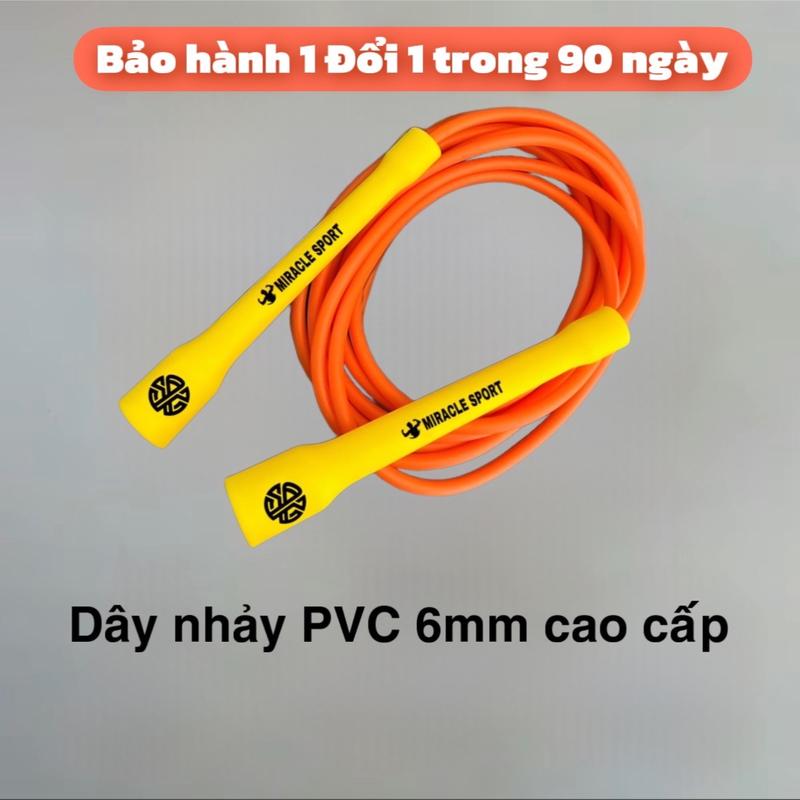 Dây Nhảy PVC Cao Cấp 6mm Boxing (Miracle Sport) - Dây Nhảy Thể Lực - Dây nhảy tốc độ- Dây nhảy dây thể dục Tập Luyện Cardio,tập gym,nhay  day