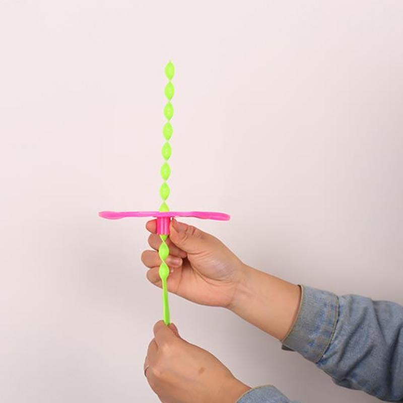 Product Introduction of 1PCS Twisty Flying Saucers Helicopters Outdoor Bamboo Dragonfly Plastic Handle Classic Toys Party Favors[Random Color] 22