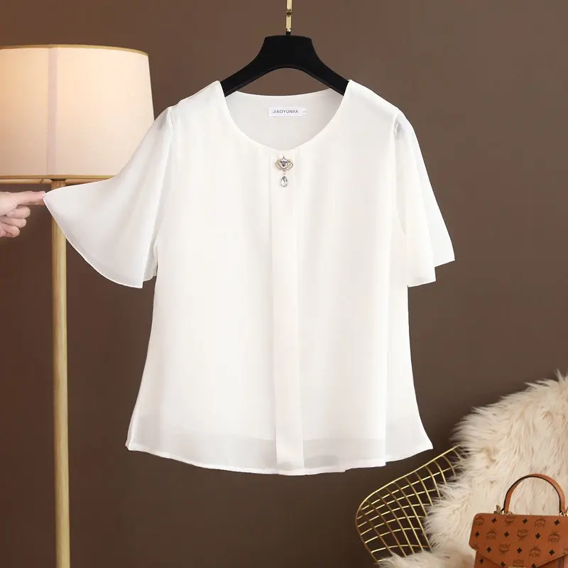 Áo Trung Niên Nữ U30 U40 U50 Cổ Tròn Vạt Đính Cúc Kiểu Dáng Sơ Mi_ Thời Trang Công Sở