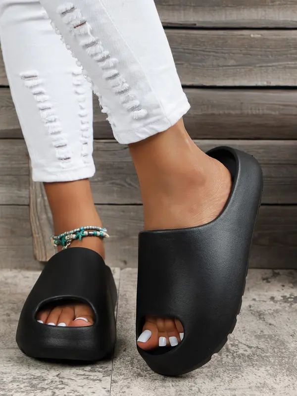 Women's Summer 2024 Solid Non-slip Slides, Soft Comfortable Lightweight Eva Slippers for Bathroom, Pool, Spa, Casual Home Slippers for Indoor and Outdoor Wear As Gifts 0