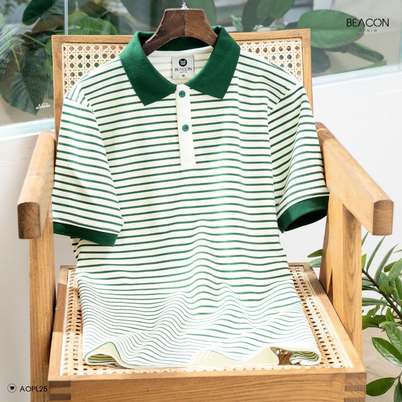 Product Introduction of Áo Polo Nam Mẫu Phối Sọc Ngang BỜM SHOP (Beacon Denim cũ) Chất Cotton Pha Poly Mã AOPL25 Menswear Top 33