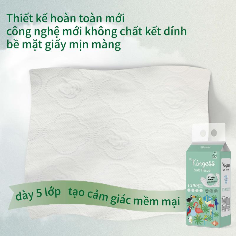 Combo Thùng 6 Túi Giấy Rút Treo Tường KINGESS Động Vật Xanh 5 Lớp khangi  ay tietkiem 9