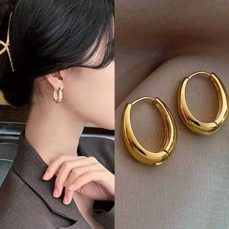 Bông Tai Vòng Nhỏ Phong Cách Cổ Điển 1 Đôi, Đơn Giản Và Tinh Tế, Bông Tai Hình Chữ U, Dành Cho Bé Gái, Phụ Kiện Đẹp, Thích Hợp Làm Quà Tặng Voi Kim Tuyến
