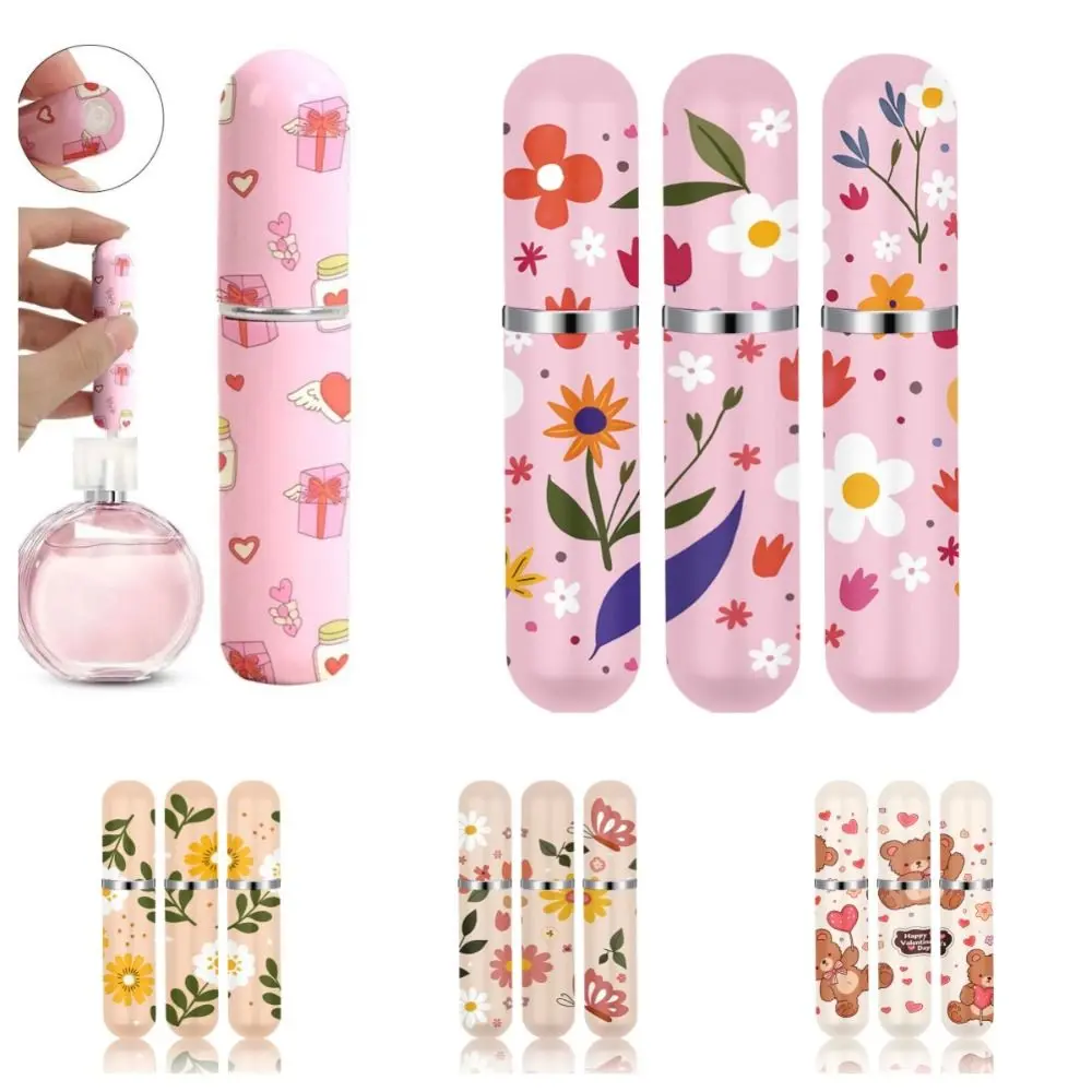 Chihiro Portable 5ml Mini Perfume Bottle Refillable Spray Atomizer Bottle Spray Rotating Bottle Essential Oil Alcohol Empty Cosmetic Containers Travel
