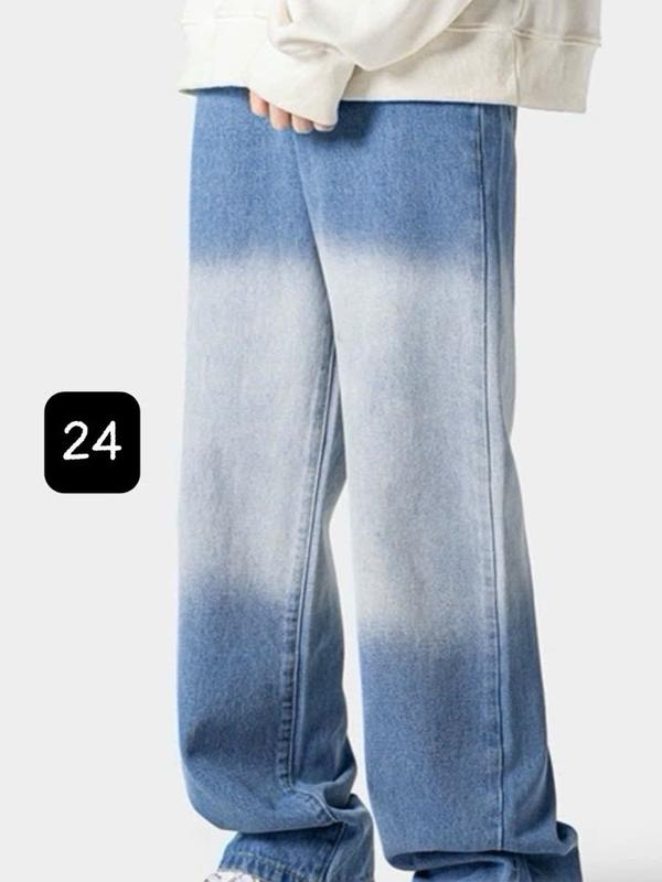 Quần baggy nam ống xuôn xanh loan chất liệu denim cao cấp  M24 1