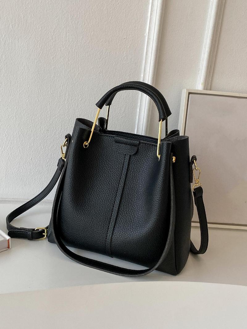 Product Introduction of Women's Fashionable Lychee Pattern Handbag, Casual Pu Leather Shoulder Bag for Daily Used, Trendy Versatile High-quality Daily Commuting Bag 1