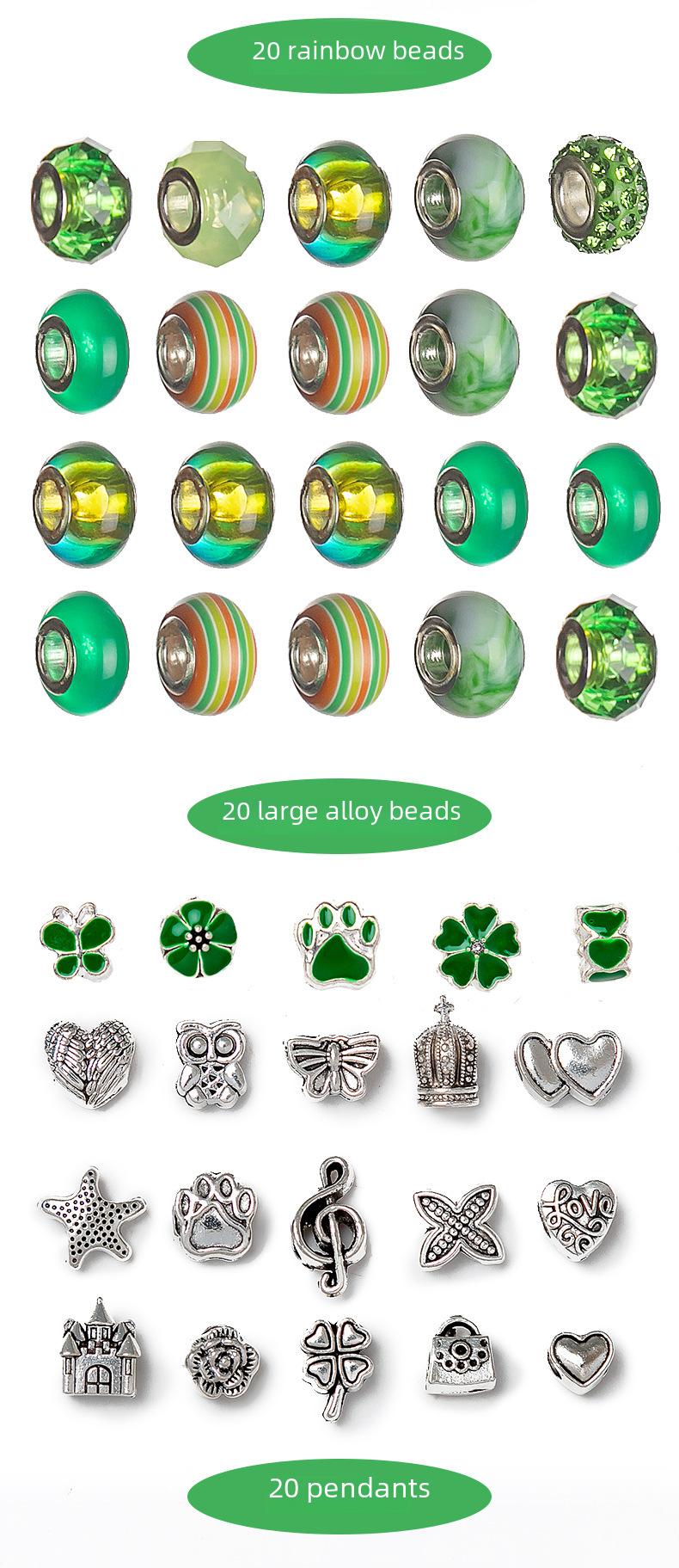Product Introduction of Cross-Border Hot-Selling Children's Handmade Crystal Loose Beads Alloy Bracelet DIY Beading Material Kit Jewelry Accessories Gift Box Set 27