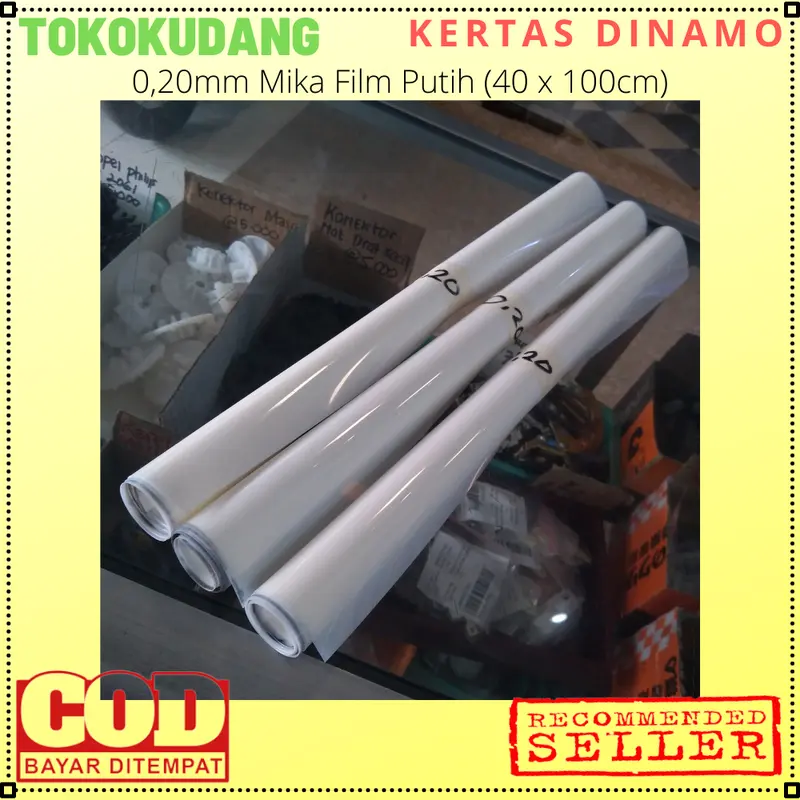 0,20 mm Mika Film Putih Ukuran 40x100 cm Tebal 0.20 mm Kertas Pelapis Gulung Motor Listrik , Hiasan Lampu , Rebana Gendang 2