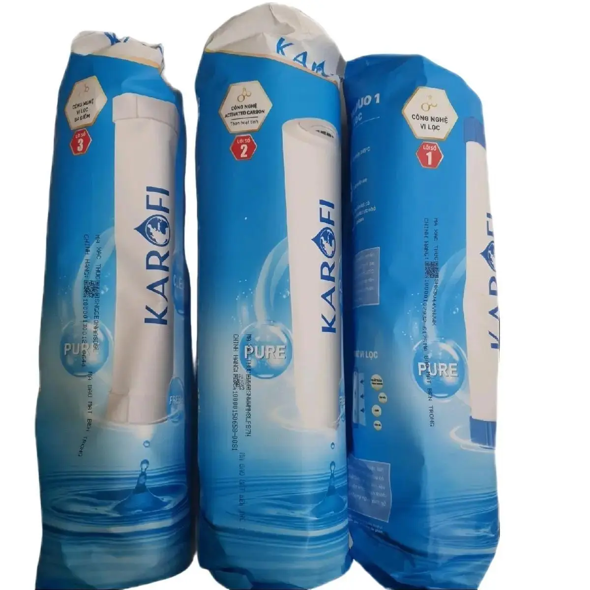 Bộ lõi lọc nước Karofi số 1, 2, 3 chính hãng - Thay thế cho máy Karofi, Sunhouse, Kangaroo
