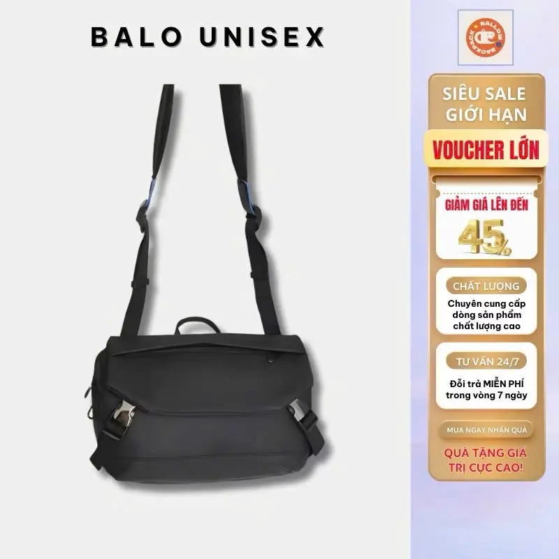 Túi đeo chéo BALLOW 28710 chống nước vải dù hai khóa cài nam nữ đi học đi chơi - Đeo Vai, Bag