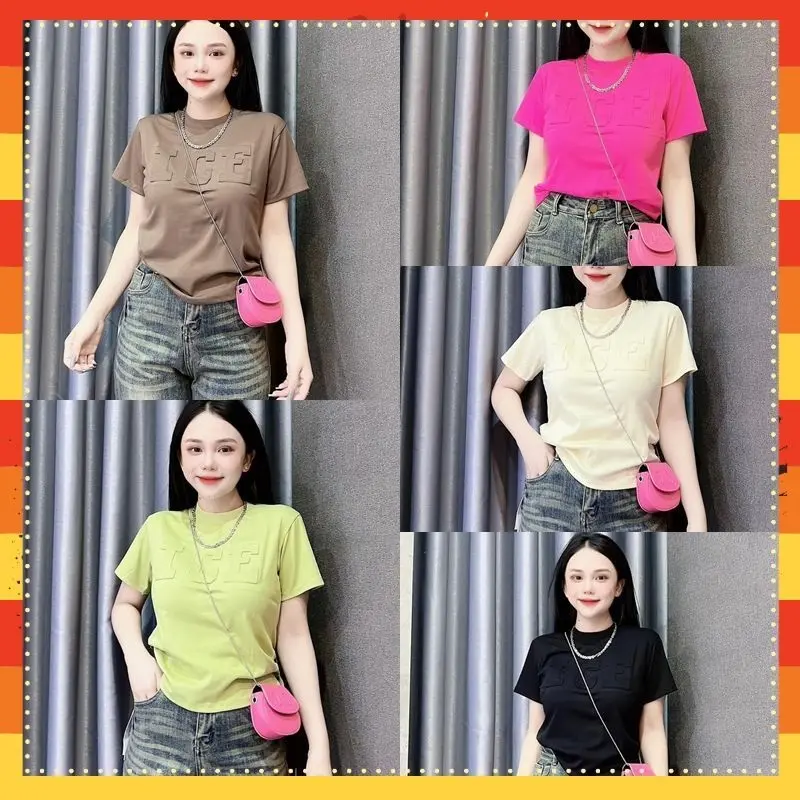 Áo thun nữ dập chữ nổi form vừa chất borip đẹp mát mịn co giãn M175