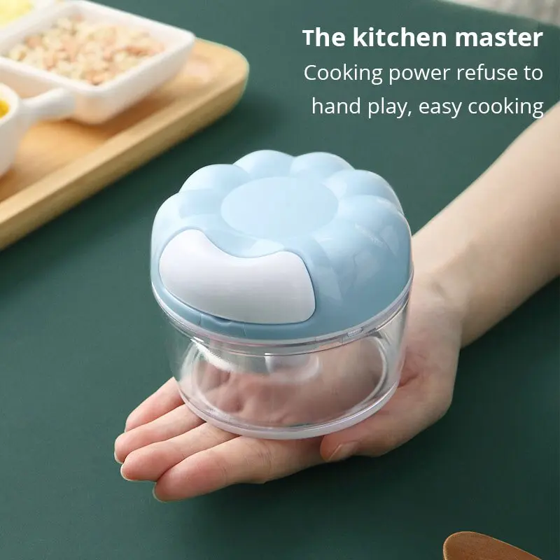 Máy nghiền tỏi thủ công, 1pc, Xanh Biển/ màu hồng, kéo tay, nhà bếp, Loại gia dụng, máy xay tỏi om, tỏi băm, Đồ dùng nhà bếp 3