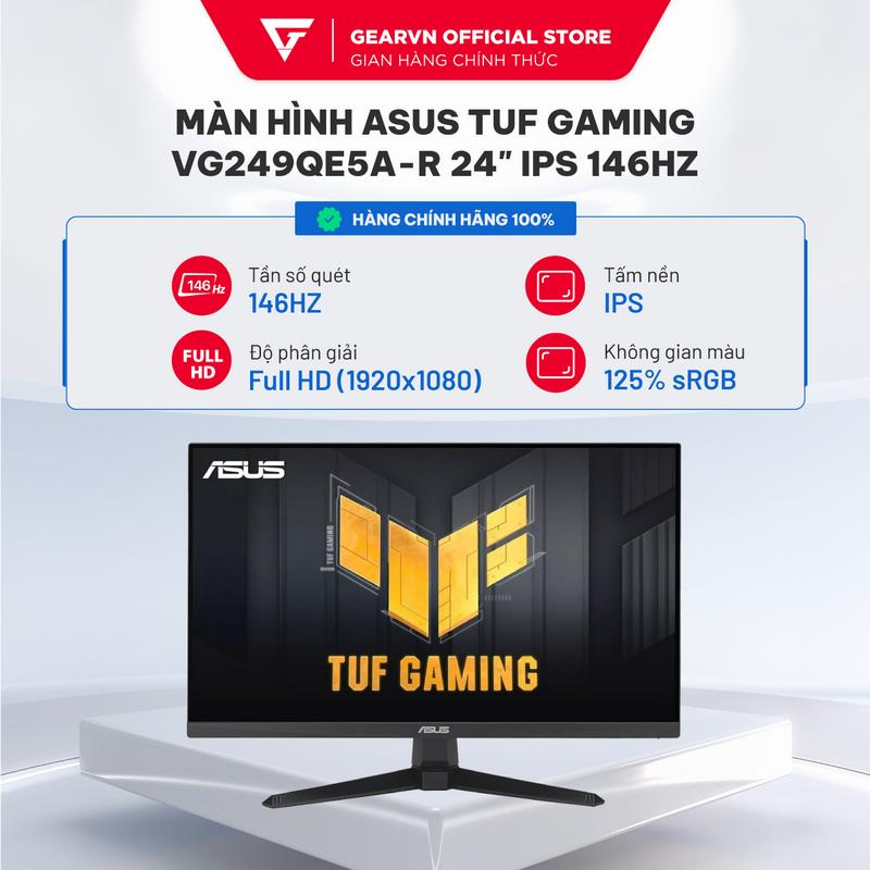 Màn Hình Asus  TUF GAMING VG249QE5A-R 24" IPS 146Hz Chuyên Game Full HD 1920x1080/ 125% sRGB/ Bảo Hành 36 Tháng/ 2 loa kép 2w