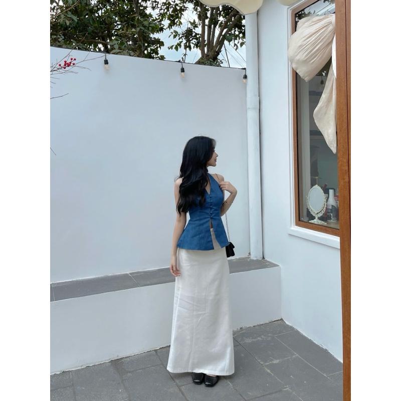 Áo Yếm Form Dài Cột Cổ Hai Màu [Một Mẩu House] 6