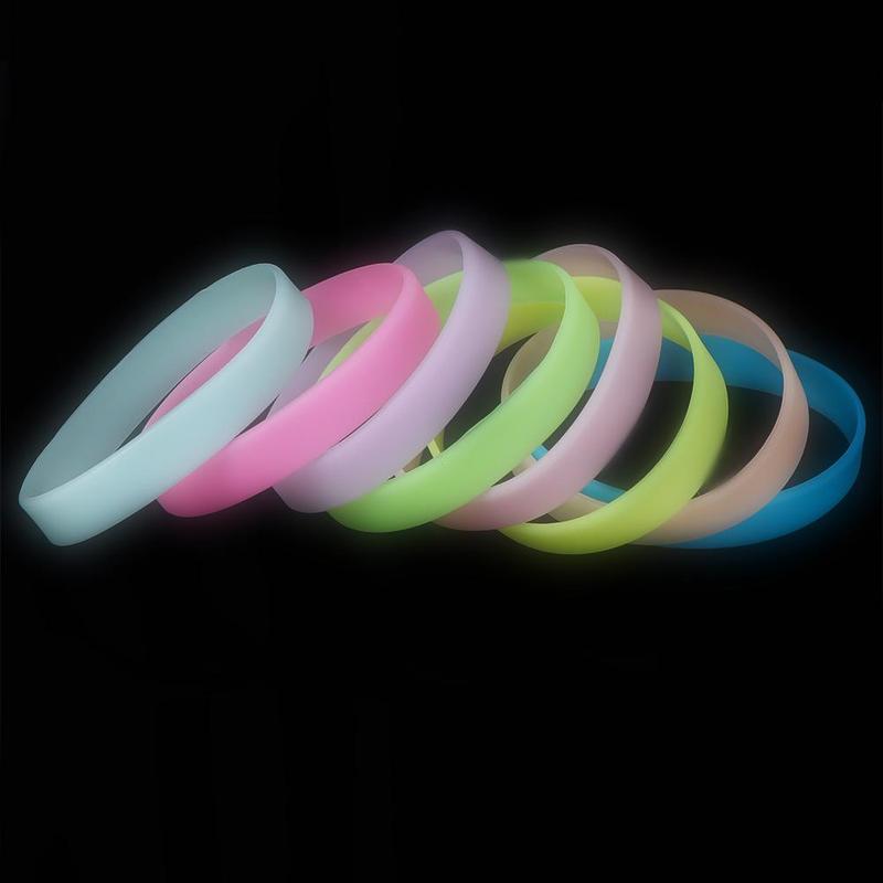 Product Introduction of Solid Color Gift Friendship Bands Silicone Bangle Accessories Hand Bands Silicone Sweat Band Luminous Rubber Bracelets Fitness Wristband Sports Wristbands 10
