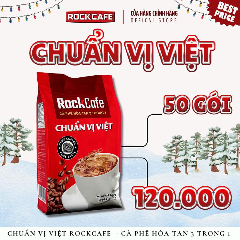 RockCafe - Cà phê chuẩn vị Việt 3 trong 1 (Túi 50 gói x 17 gr) Coffee