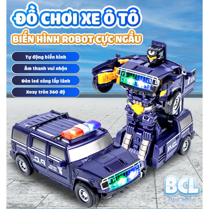 Đồ Chơi Xe Cảnh Sát Biến Hình Cho Bé, Có Nhạc Vui Nhộn Và Đèn Sáng