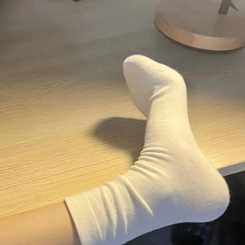 Summer Thin Breathable Socks Children Bunching Socks Seamless Socks Men's Spring and Autumn Maternity Socks Mid-Calf Deodorant and Sweat-Absorbing Human Beige Plain