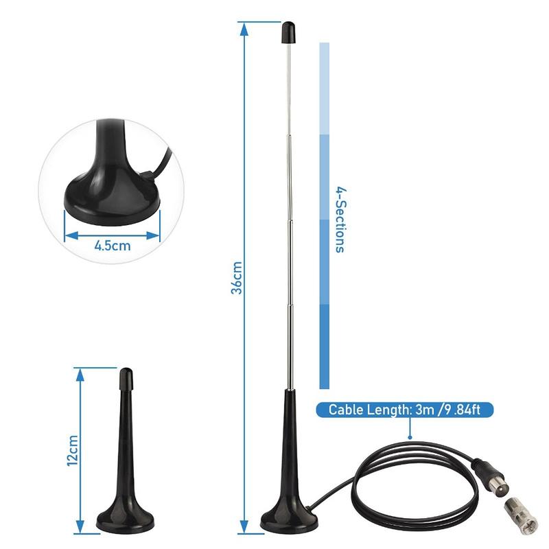 Useful Enhanced Signal AM/FM Antenna Universal Connector Adapter Receiver Tuner DAB Radio Antenna 2
