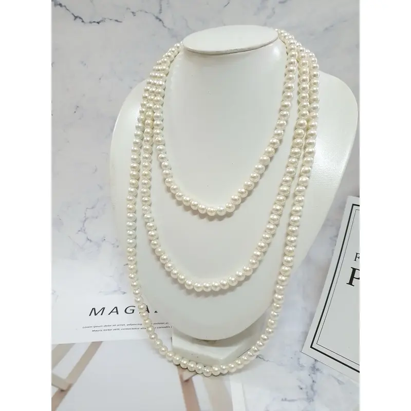 ￼[Phụ kiện áo dài] Chuỗi Vòng cổ Ngọc Trai Nhân Tạo phong cách tiểu thư 2