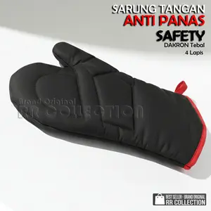 Sepasang Sarung Tangan Oven Anti Panas 2 Pcs Dakron Premium Tebal dan Safety Gloves Safety Kitchen Sarung Tangan Masak Dapur Safety Kualitas Premium