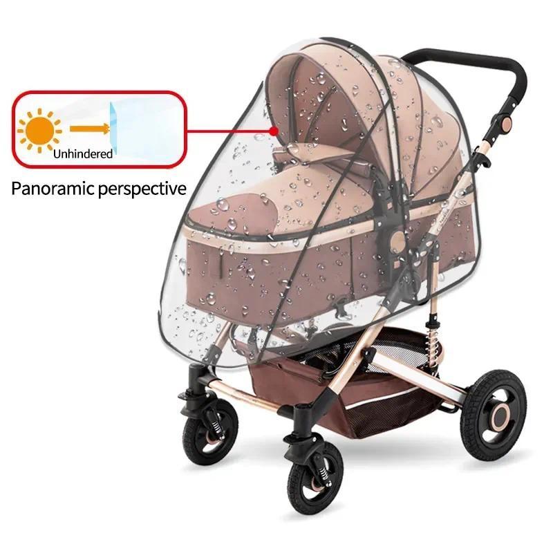 Product Introduction of Universal Stroller Rain Cover Baby Car Weather Wind Sun Shield Transparent Breathable Trolley Umbrella Raincoat Accessories Cart Shield Raincoat 12