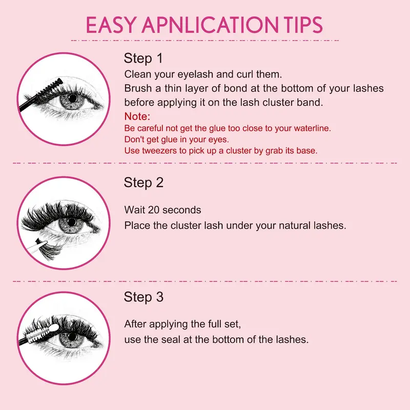 Natural Curl Eyelashes, 1 Box Individual False Eyelashes & Eyelash Glue with Tweezers, Self Grafting Eyelash Extensions, False Eyelashes Clusters 8