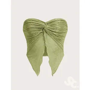 Shein Top Icon Twist Front Asymmetrical Hem Tube