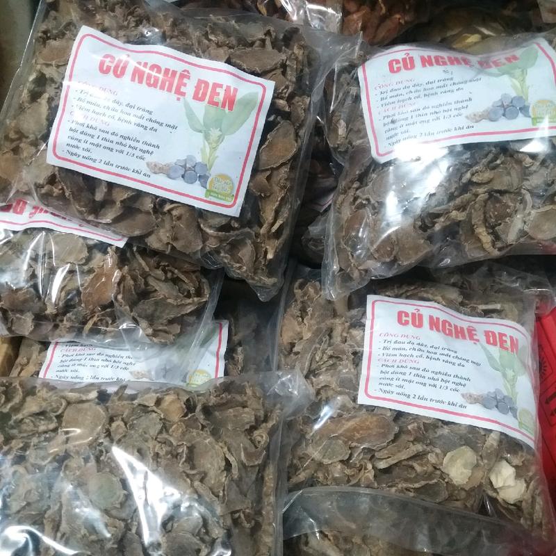 Củ nghệ đen khô túi 1kg tốt cho dạ dày và đường ruột 0