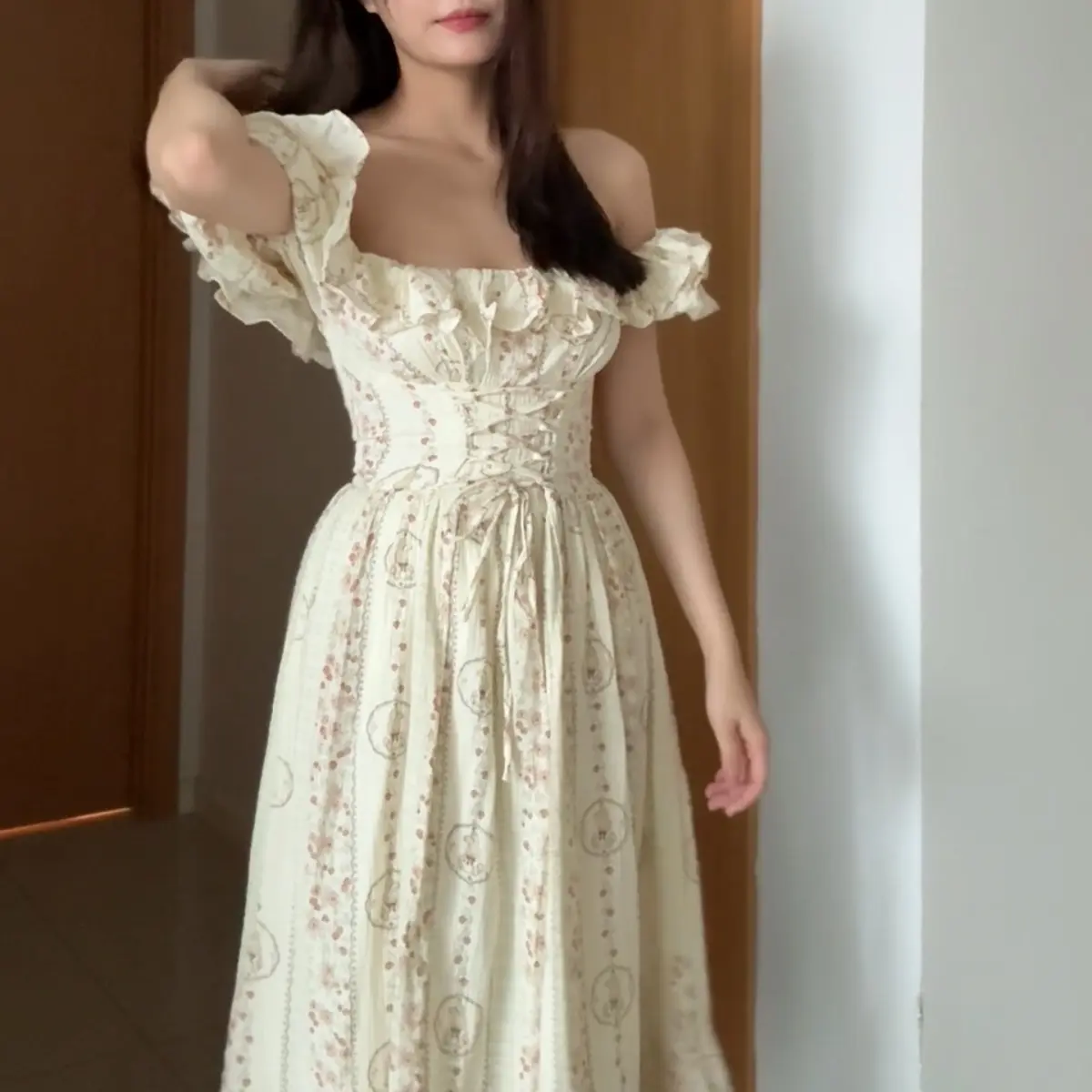 Vivian dress vải xô dáng dài