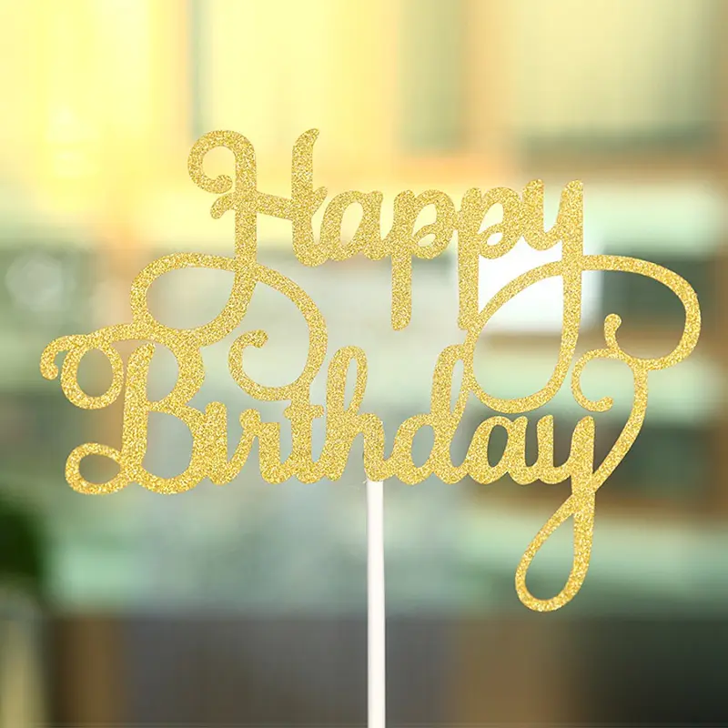 Balonasia Cake Topper Happy Birthday Love Paper Glitter Kue 1
