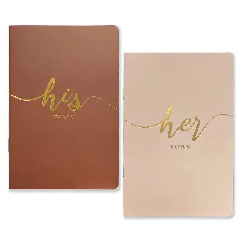 2pcs/set Wedding Vow Book, His and Hers Elegant Wedding Notebook, Gift for Bride Groom Ceremony 1