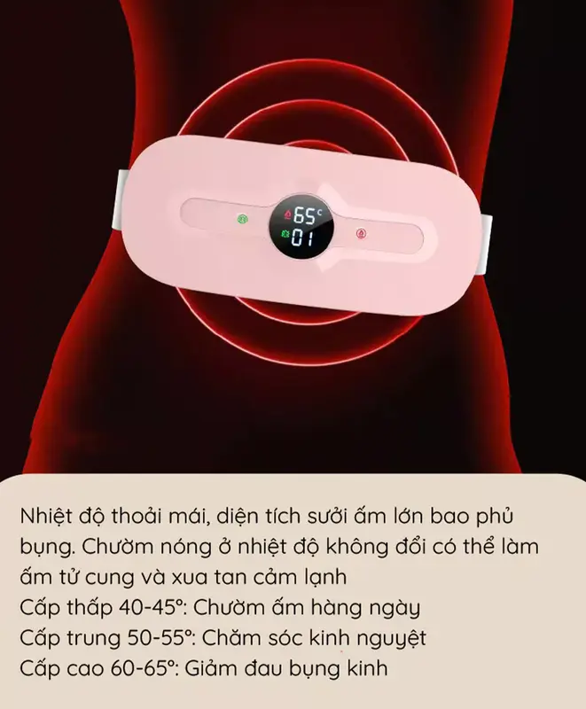 Đai Massage Chườm Nóng KAW Làm Giảm Đau Bụng Kinh, Nhiều Chế Độ, Quà Tặng Cho Bạn Gái 5