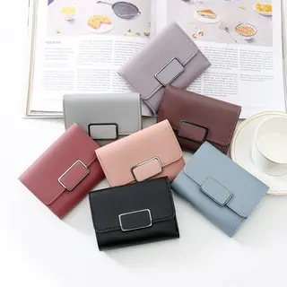 BISA COD D165 Dompet Lipat Wanita / Dompet Kulit Gaya Wanita / Dompet Gaya Korea / Dompet Lipat Impor Kartu Uang 2