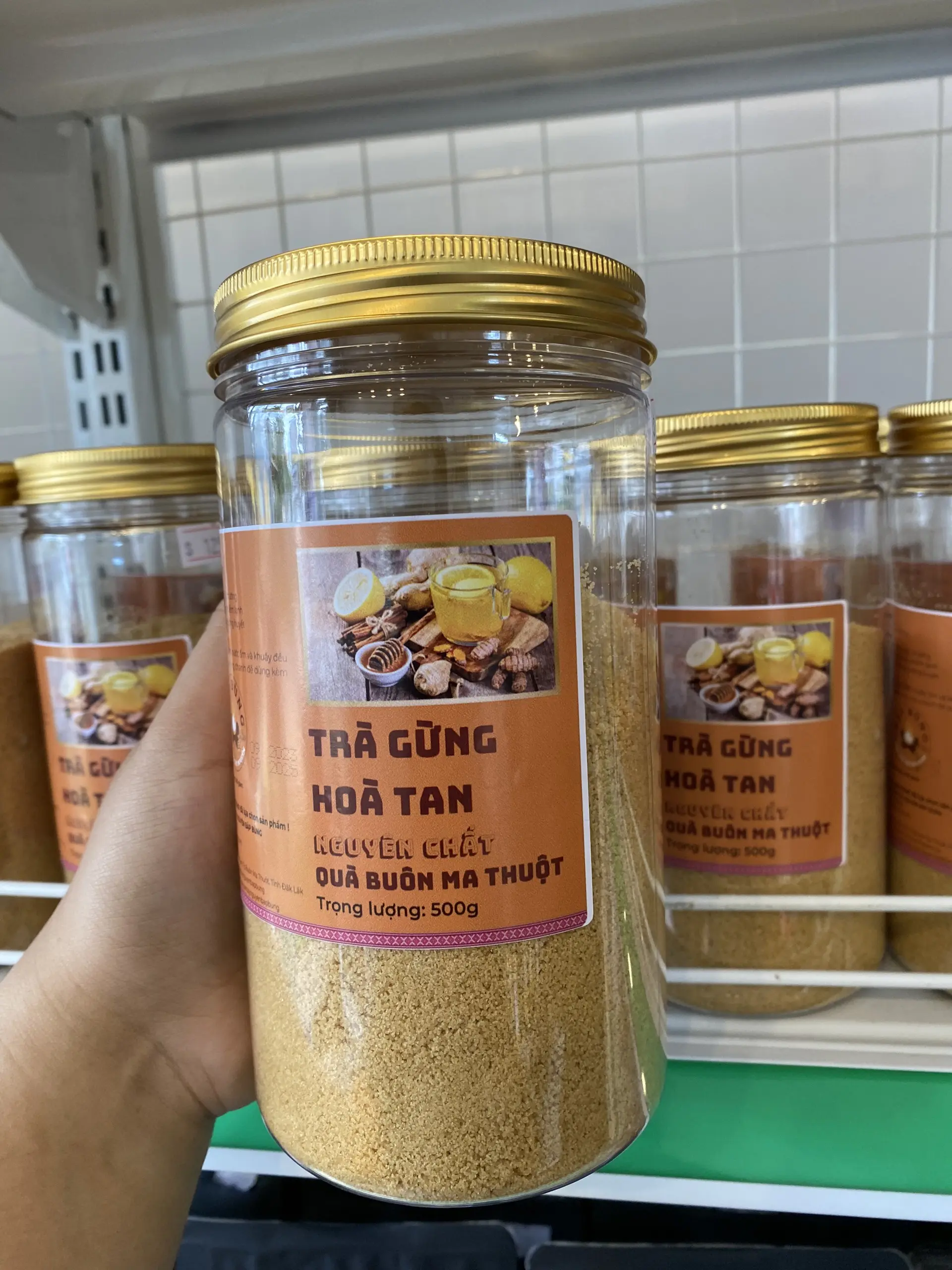 Trà Gừng hoà tan Đăk Lăk NGUYÊN CHẤT từ thiên nhiên - Hủ pet 500g - 1kg | Đặc sản Tây Nguyên Bập Bùng dùng pha Nước Trà