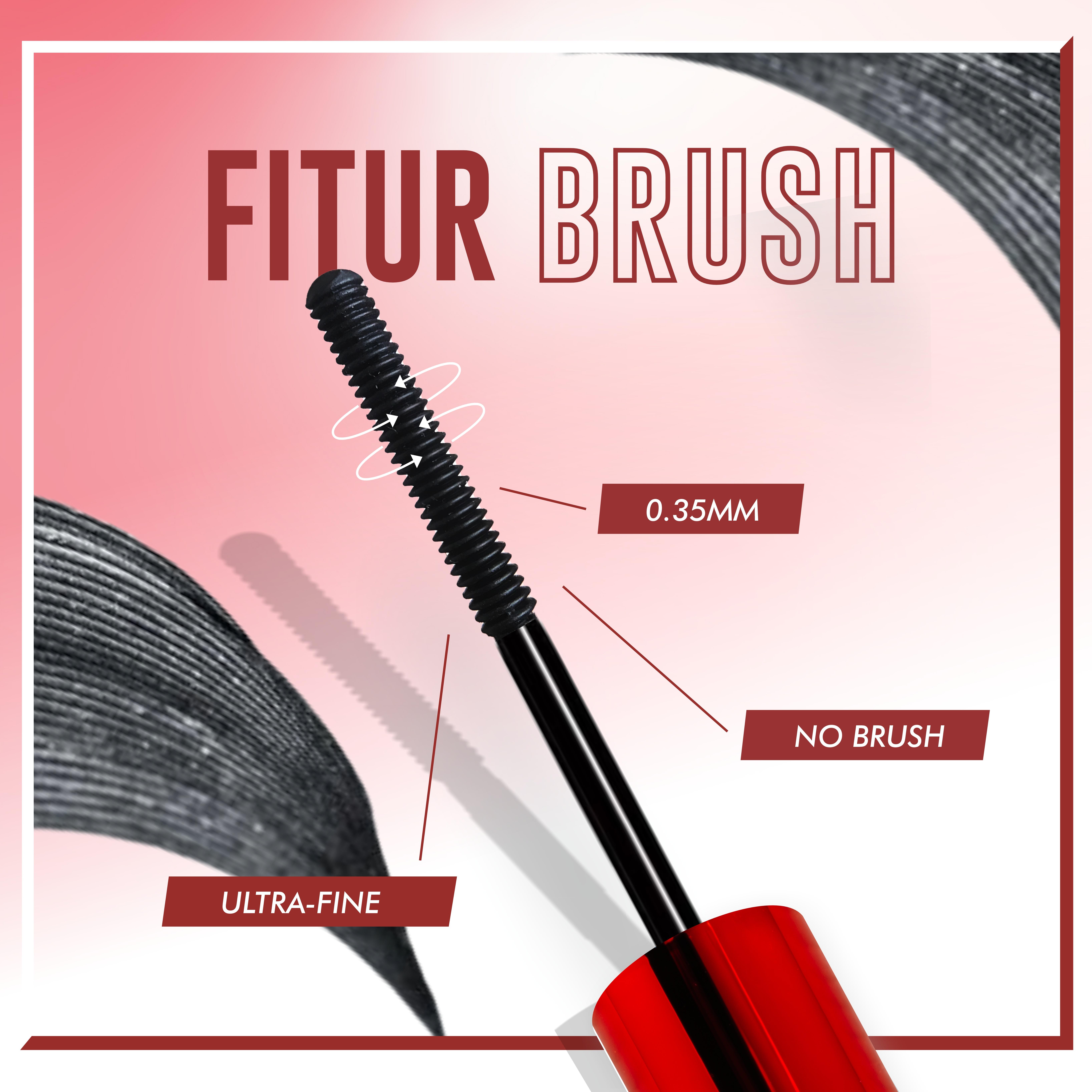 [Skistore] BPOM Maskara Charming Color Black Amy's Diary Mascara Brushes Small Long-Lasting