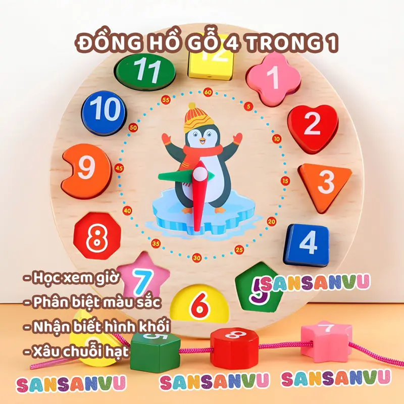 COMBO 6 MÓN ĐỒ CHƠI GỖ MONTESSORI THÔNG MINH PHÁT TRIỂN TRÍ TUỆ CHO BÉ 5