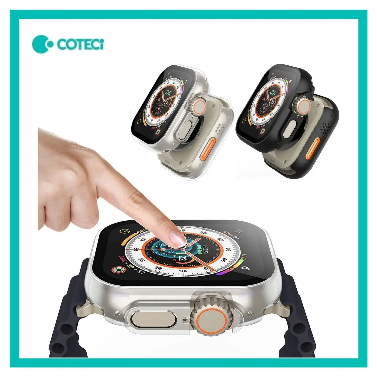 COTECi CASE + TEMPERED GLASS IWATCH ULTRA 2 49mm PROTECTIVE CASE Jam Kaca