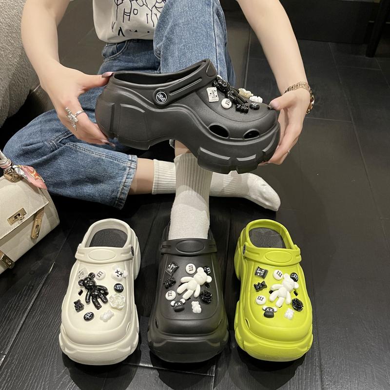  3TDEP - Dép sục nữ đế cao 7cm giày sục nữ tặng kèm sticker gấu bearick  chọn tăng 1 size 