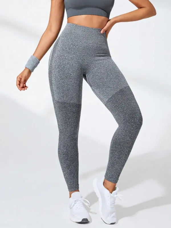 Women's Solid High Waist Sports Leggings, High Stretch Seamless Yoga Leggings, Ladies Sportswear for Indoor Outdoor Wear, Gym Clothes Women 1