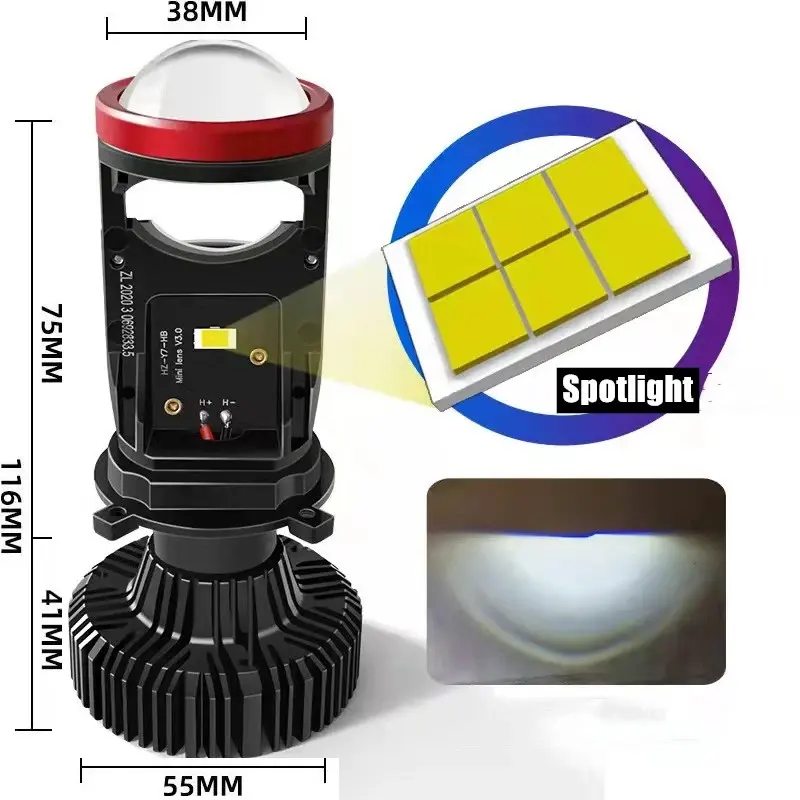 Sepasang 2PCSKemasan Baru Y7D Lampu Led Mobil Y6D Y8D Mini Projie H4 120 Watt 30000LM Super Bright H4 Mini Projector Lens Lensa Motor Mobil Headlight Headlamp-Sepasang Lampu Car 5
