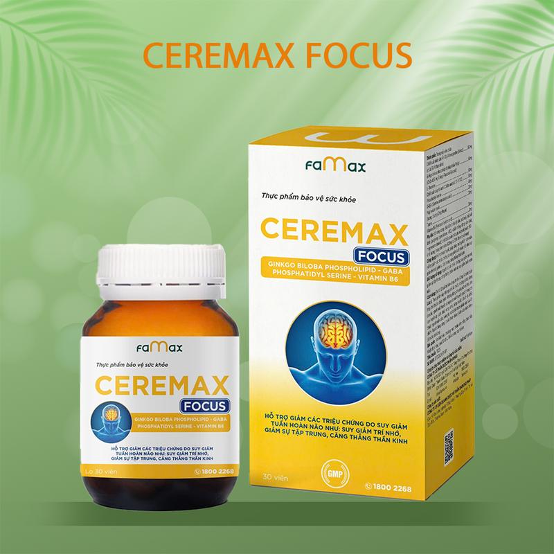 Viên uống bổ não Ceremax focus hỗ trợ hoạt huyết   biloba  bổ  não 3