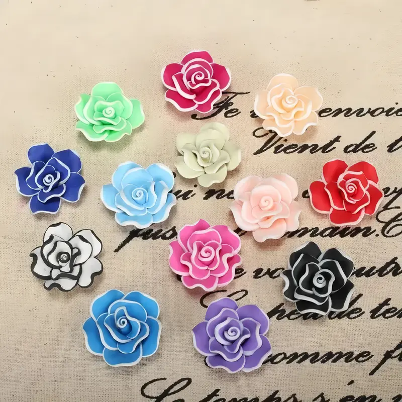 Anting Hijab Strip Rose Bunga Mawar Stud Earring Gaya Korea Putih Wanita Resin 6