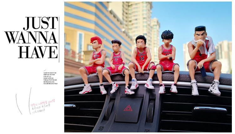 Product Introduction of Car Telephone Number Plate Interior Anime Decoration SLAM DUNK Hanamichi Sakuragi Action Figure Ornament Auto Accessories Gifts 7