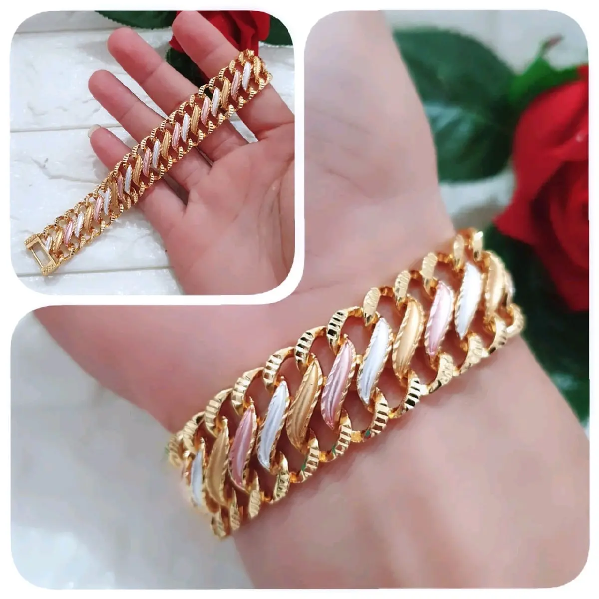 xuping miracle - gelang tangan aksesoris motif lipan sultan warna kombinasi panjang 17cm diameter -+2cm